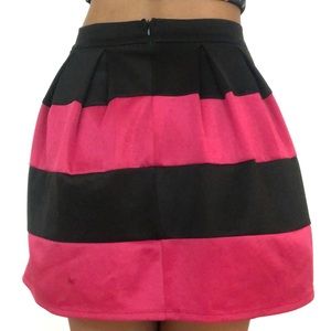 Forever 21 Pink and Black Striped Mini Skirt